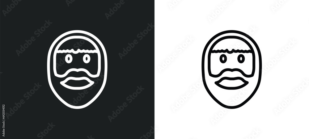 Poster face icon isolated in white and black colors. face outline vector icon from history collection for w