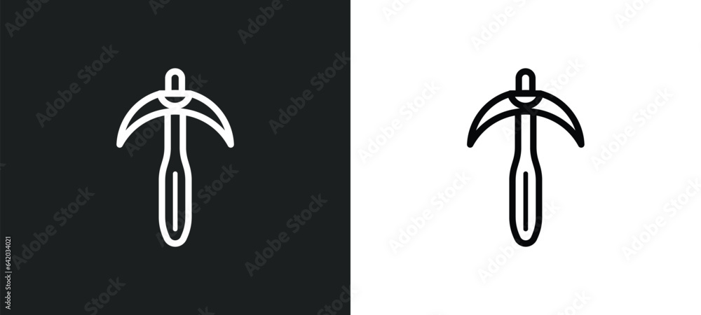 Poster pick icon isolated in white and black colors. pick outline vector icon from history collection for w