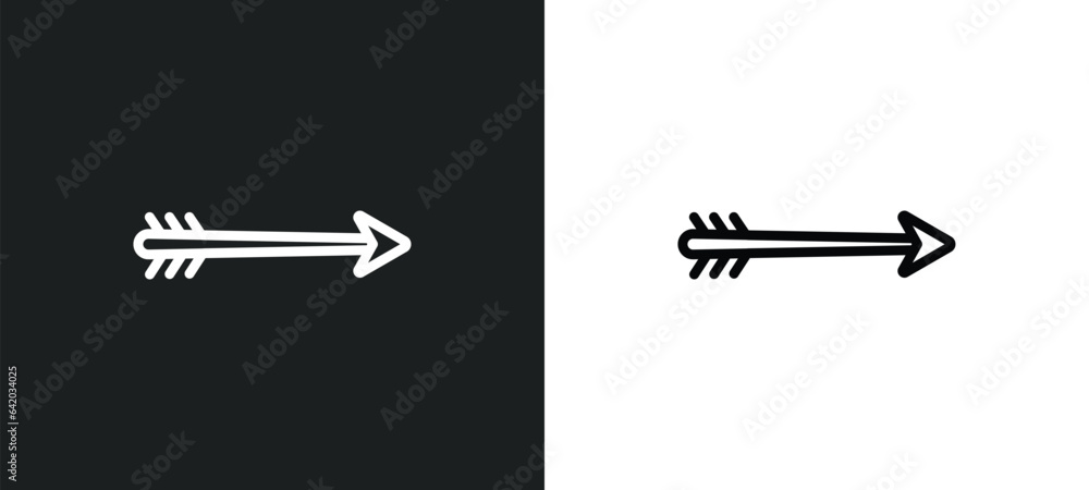 Poster arrow icon isolated in white and black colors. arrow outline vector icon from history collection for