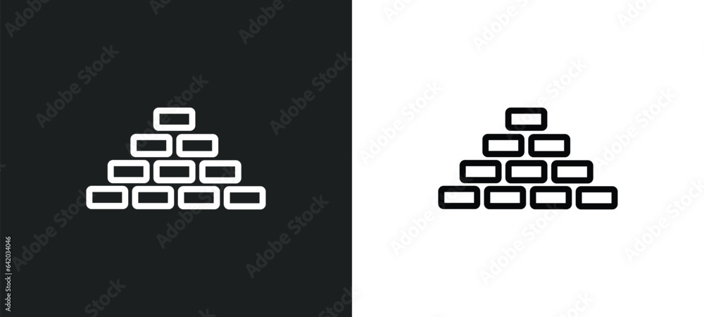 Poster bricks icon isolated in white and black colors. bricks outline vector icon from history collection f