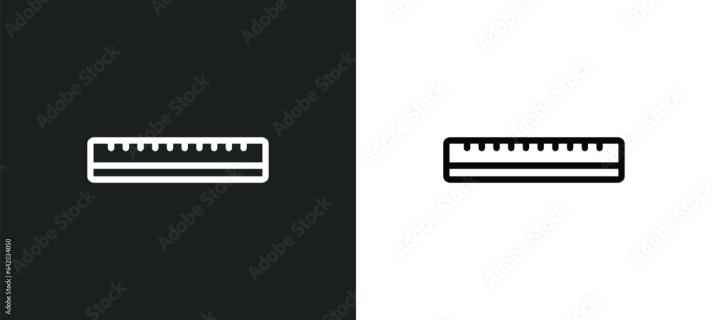 Poster ruler icon isolated in white and black colors. ruler outline vector icon from history collection for