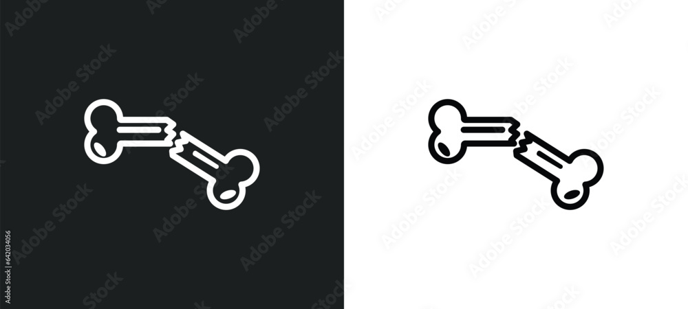 Poster bone icon isolated in white and black colors. bone outline vector icon from history collection for w