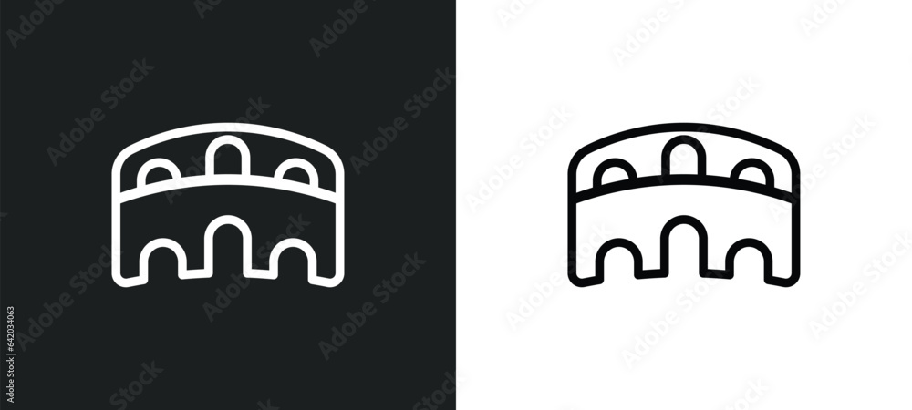 Poster colosseum icon isolated in white and black colors. colosseum outline vector icon from history collec
