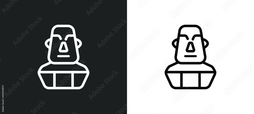 Poster moais icon isolated in white and black colors. moais outline vector icon from history collection for