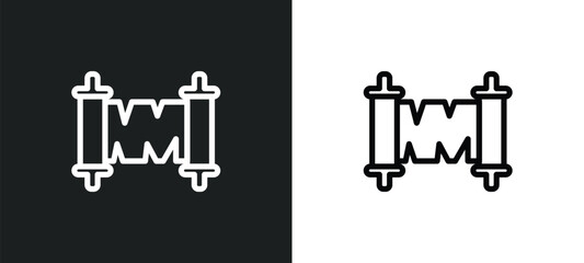 old paper icon isolated in white and black colors. old paper outline vector icon from history collection for web, mobile apps and ui.