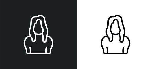 girl icon isolated in white and black colors. girl outline vector icon from health collection for web, mobile apps and ui.