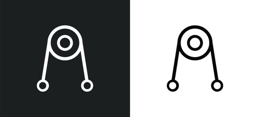 handgrip icon isolated in white and black colors. handgrip outline vector icon from health collection for web, mobile apps and ui.