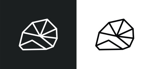 stone icon isolated in white and black colors. stone outline vector icon from history collection for web, mobile apps and ui.