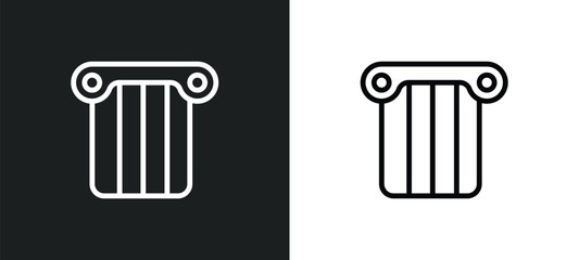 column icon isolated in white and black colors. column outline vector icon from history collection for web, mobile apps and ui.