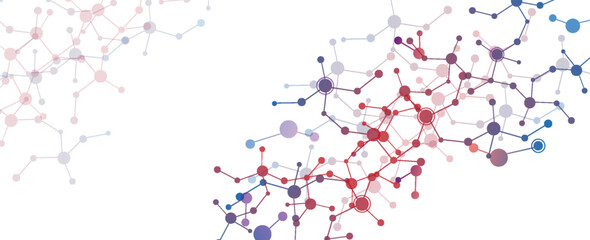 Molecular structure and communication. DNA, atoms, neurons. Scientific concept for your design. The lines are connected. vector