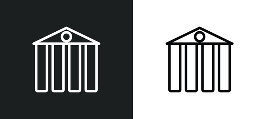 columns icon isolated in white and black colors. columns outline vector icon from history collection for web, mobile apps and ui.