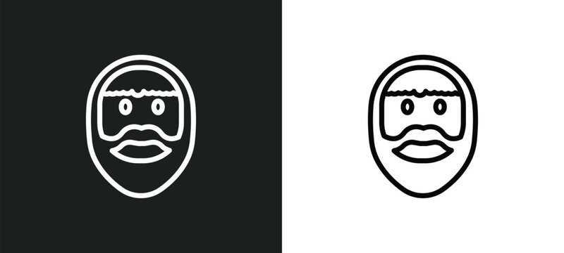 face icon isolated in white and black colors. face outline vector icon from history collection for web, mobile apps and ui.