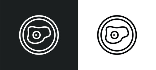 fried egg icon isolated in white and black colors. fried egg outline vector icon from hotel and restaurant collection for web, mobile apps and ui.