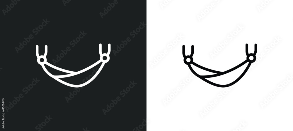 Poster hammock icon isolated in white and black colors. hammock outline vector icon from hotel collection f