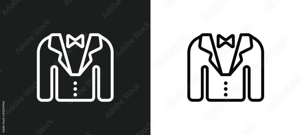 Poster suits icon isolated in white and black colors. suits outline vector icon from accommodation collecti