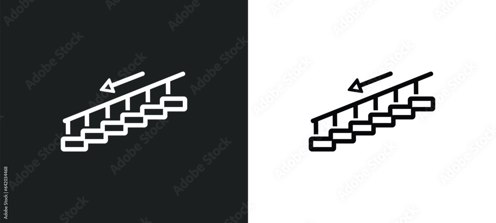 Aufkleber go down icon isolated in white and black colors. go down outline vector icon from accommodation coll