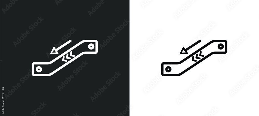 Aufkleber or down icon isolated in white and black colors. or down outline vector icon from accommodation coll