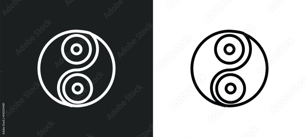 Aufkleber yin yang icon isolated in white and black colors. yin yang outline vector icon from accommodation co