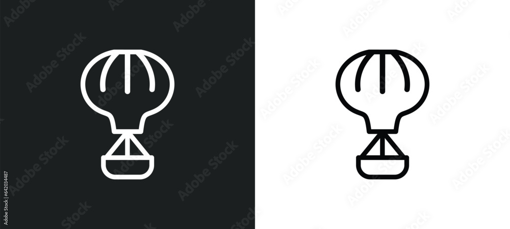 Poster balloon icon isolated in white and black colors. balloon outline vector icon from accommodation coll