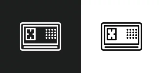 Foto op Canvas safe icon isolated in white and black colors. safe outline vector icon from hotel collection for web, mobile apps and ui. © Premium Art
