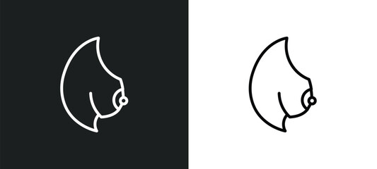 bosom icon isolated in white and black colors. bosom outline vector icon from human body parts collection for web, mobile apps and ui.