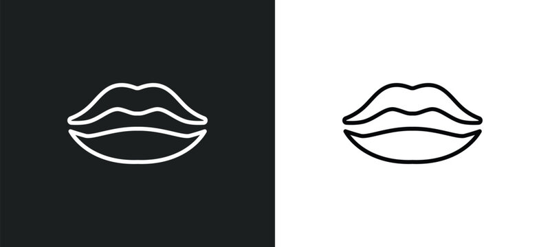 big lips icon isolated in white and black colors. big lips outline vector icon from human body parts collection for web, mobile apps and ui.