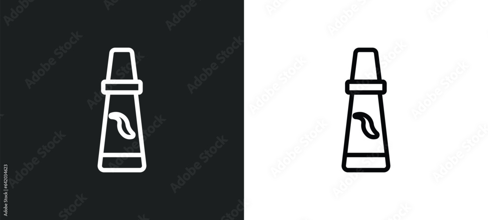 Poster tooth paste icon isolated in white and black colors. tooth paste outline vector icon from hygiene co