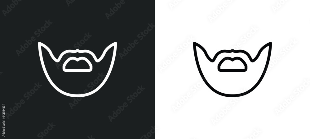 Poster beardy icon isolated in white and black colors. beardy outline vector icon from hygiene collection f