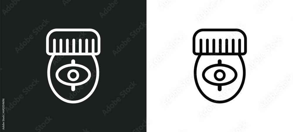 Poster epilator icon isolated in white and black colors. epilator outline vector icon from hygiene collecti