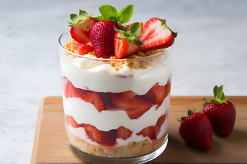 Strawberry Shortcake Parfait, layered fruity dessert