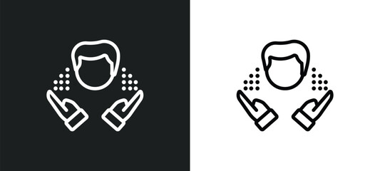 face washer icon isolated in white and black colors. face washer outline vector icon from hygiene collection for web, mobile apps and ui.