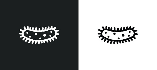 microbes icon isolated in white and black colors. microbes outline vector icon from hygiene collection for web, mobile apps and ui.