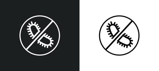 antibacterial icon isolated in white and black colors. antibacterial outline vector icon from hygiene collection for web, mobile apps and ui.