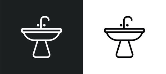 washbasin icon isolated in white and black colors. washbasin outline vector icon from hygiene collection for web, mobile apps and ui.