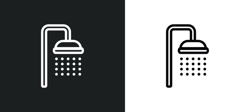 douche icon isolated in white and black colors. douche outline vector icon from hygiene collection for web, mobile apps and ui.