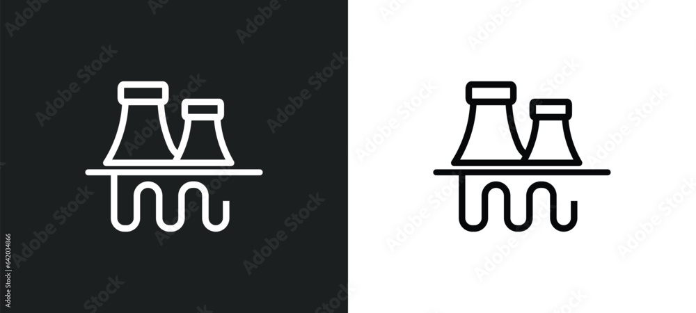 Poster geothermal icon isolated in white and black colors. geothermal outline vector icon from industry col