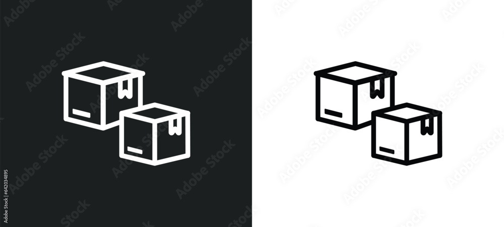 Poster boxes icon isolated in white and black colors. boxes outline vector icon from industry collection fo