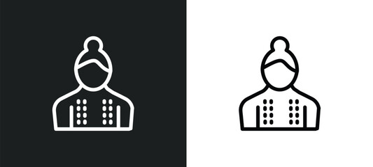 india mother icon isolated in white and black colors. india mother outline vector icon from india collection for web, mobile apps and ui.