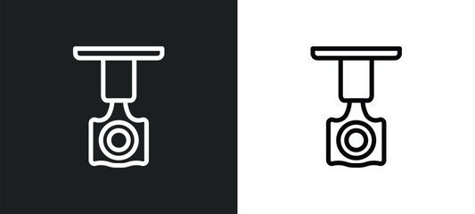 piston icon isolated in white and black colors. piston outline vector icon from industry collection for web, mobile apps and ui.