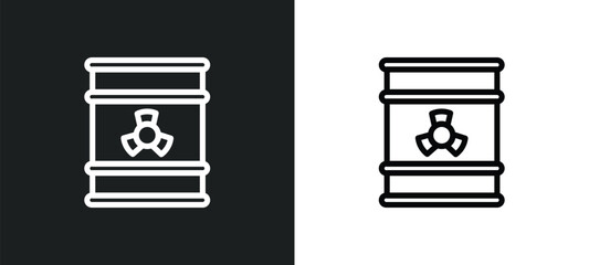 nuclear residue icon isolated in white and black colors. nuclear residue outline vector icon from industry collection for web, mobile apps and ui.