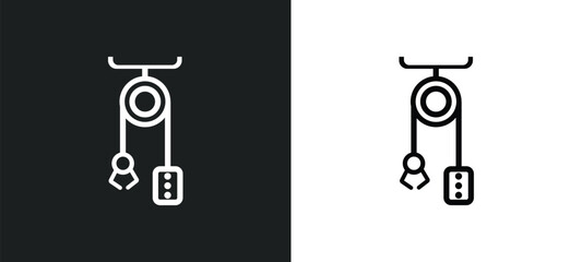 sheave icon isolated in white and black colors. sheave outline vector icon from industry collection for web, mobile apps and ui. - obrazy, fototapety, plakaty