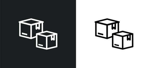 boxes icon isolated in white and black colors. boxes outline vector icon from industry collection for web, mobile apps and ui.