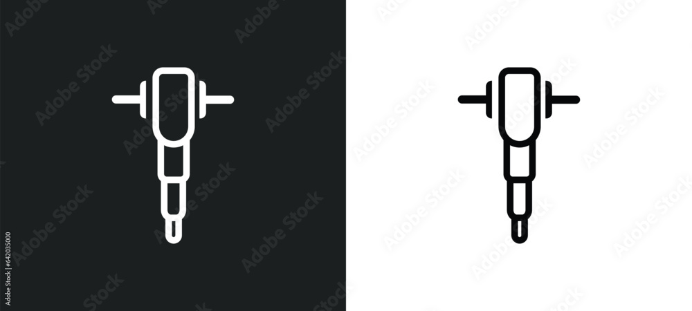 Poster drilling hine icon isolated in white and black colors. drilling hine outline vector icon from indust