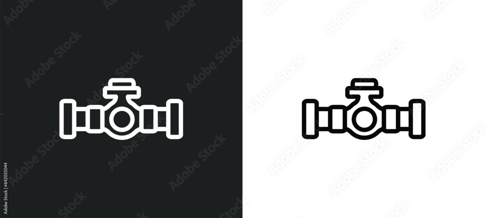 Poster petrol pipe icon isolated in white and black colors. petrol pipe outline vector icon from industry c