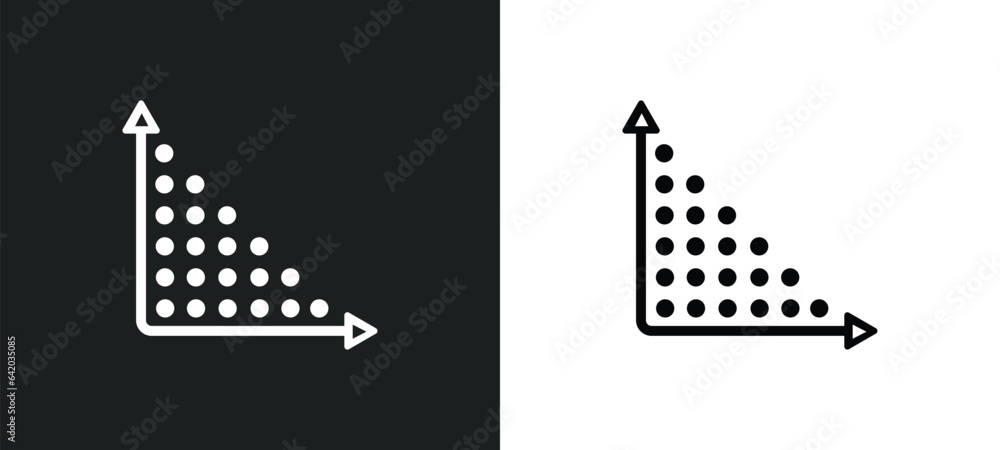 Poster scatter icon isolated in white and black colors. scatter outline vector icon from infographics colle