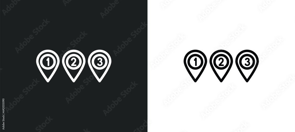 Poster numbered icon isolated in white and black colors. numbered outline vector icon from infographics col