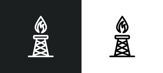 oil industry icon isolated in white and black colors. oil industry outline vector icon from industry collection for web, mobile apps and ui.