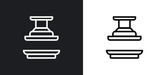 hine press icon isolated in white and black colors. hine press outline vector icon from industry collection for web, mobile apps and ui.