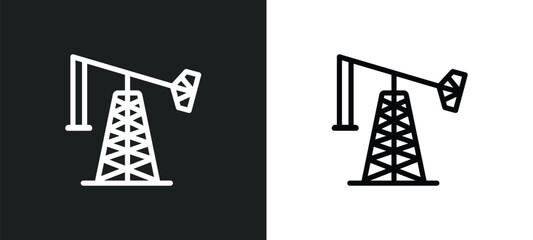 oil pump icon isolated in white and black colors. oil pump outline vector icon from industry collection for web, mobile apps and ui.