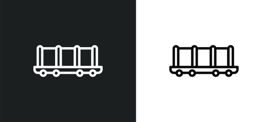 train cargo icon isolated in white and black colors. train cargo outline vector icon from industry collection for web, mobile apps and ui.
